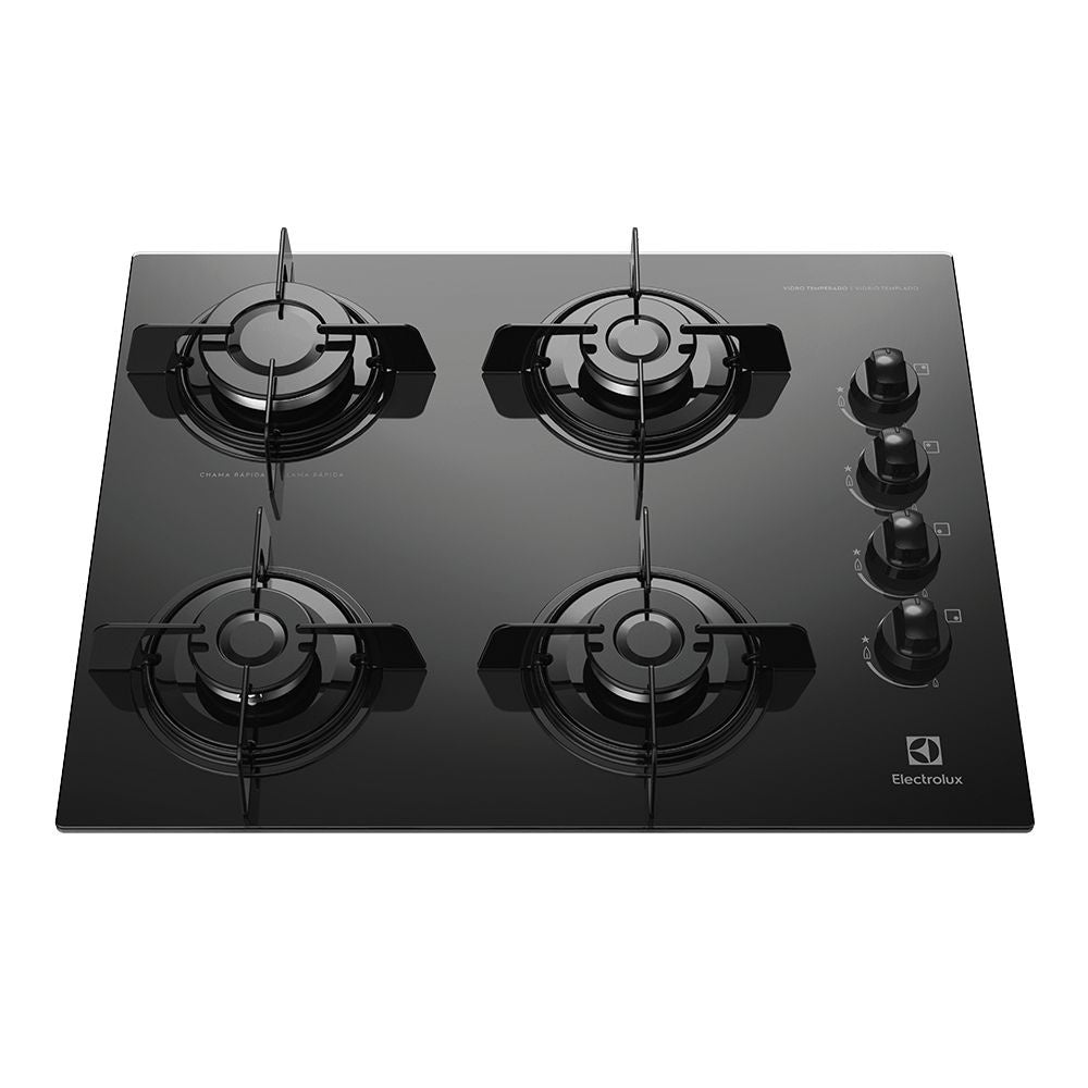 Cooktop à Gás Electrolux KE4GP 4 Bocas e Mesa em Vidro Temperado - Bivolt